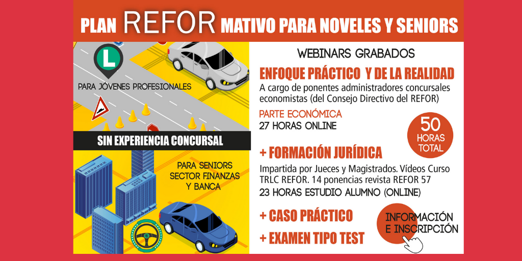 Nuevo webinar REFOR LA CALIFICACIÓN DE LOS CRÉDITOS. CUESTIONES CONTROVERTIDAS (1)